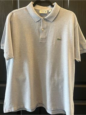 Lacoste Classic fit Polo Shirt Light Blue Cotton Pique Men’s XXL FR 7 Like New